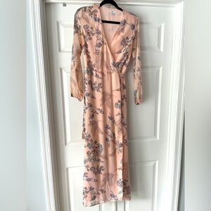 Bar III Blush Floral Long Sleeve Dress